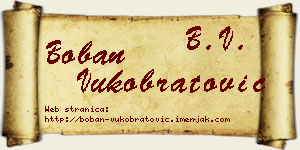 Boban Vukobratović vizit kartica
